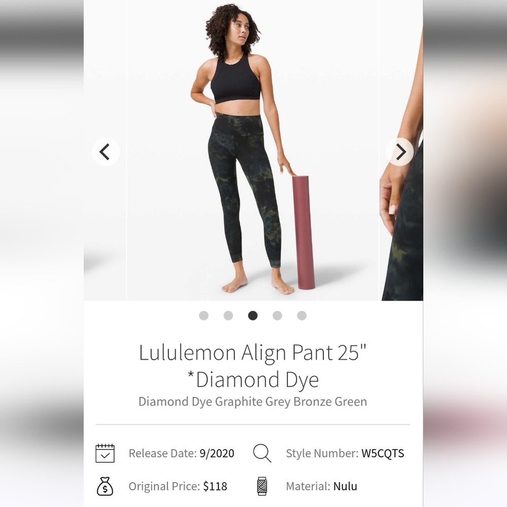 lululemon Align Pant 25" Diamond Dye - Graphite Grey & Bronze Green